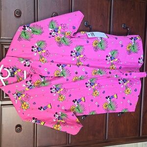 NWT, Disney/Neff, Pink Hawaiian Mickey Shirt, Size L